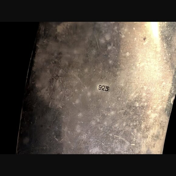 925 Sterling Silver Oxidized Wavy Textured Open Adjustable 20mm Size 7 Bangle - Picture 7 of 10